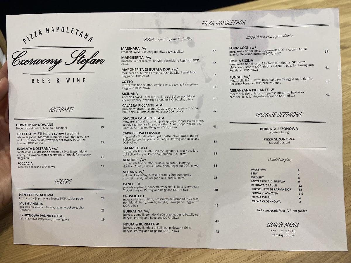Menu Czerwony Stefan-6