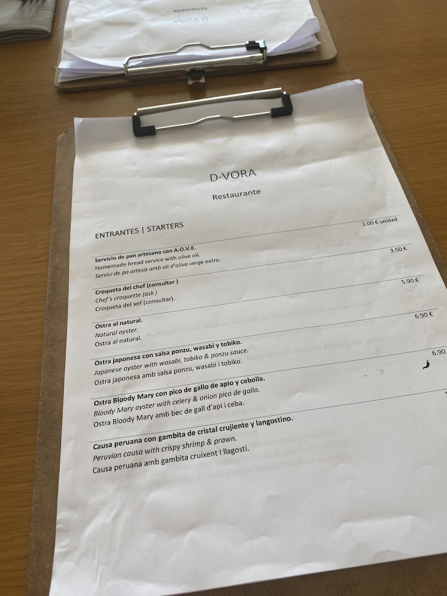 Menu D-Vora Restaurante-1