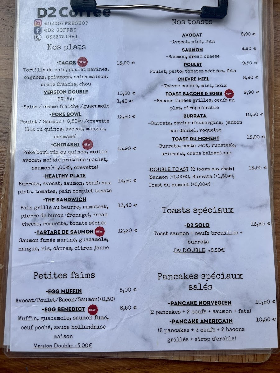 Menu D2 Coffee Soissons-7