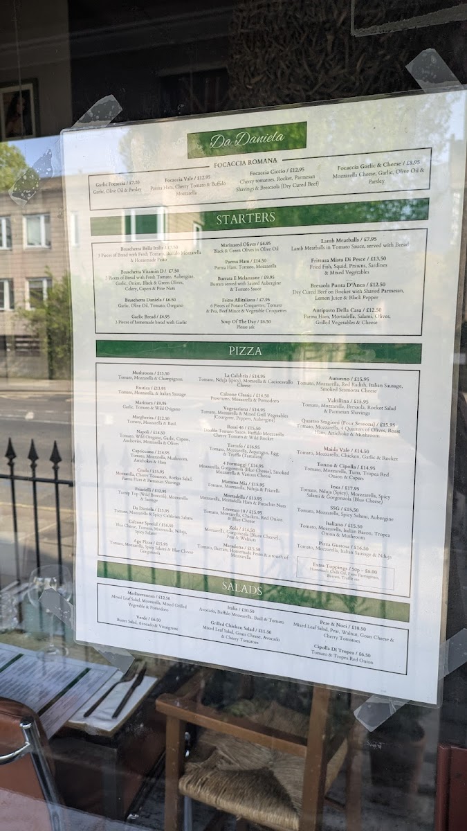 Menu Da Daniela - West London-1