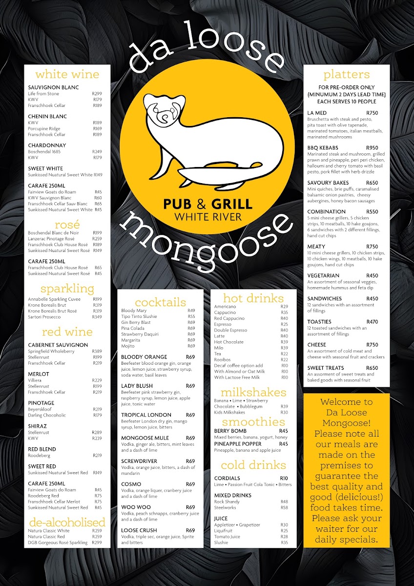 Menu Da Loose Mongoose Pub & Grill And Guest House-2