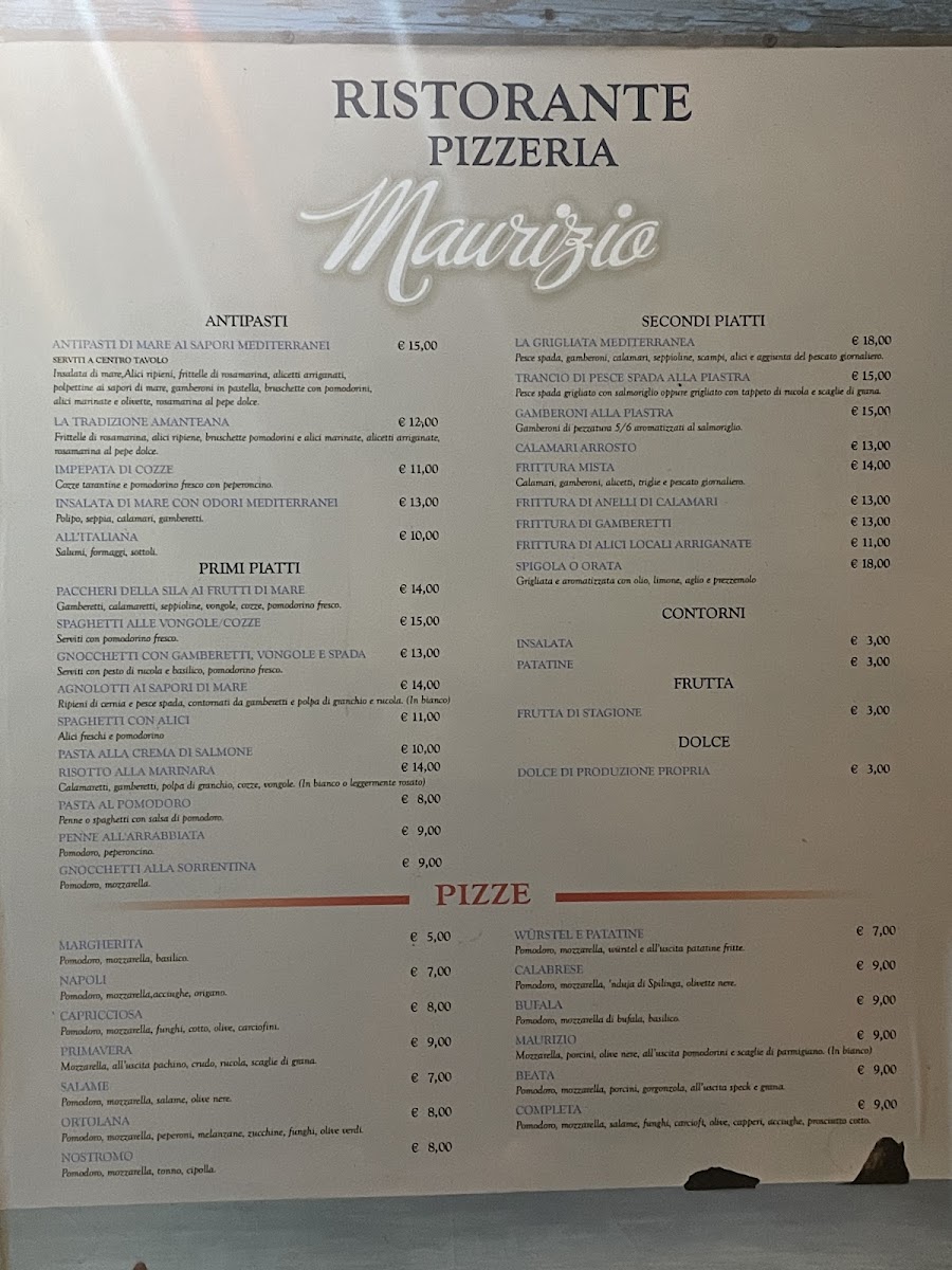 Menu Da Maurizio - Pizzeria / Ristorante-2