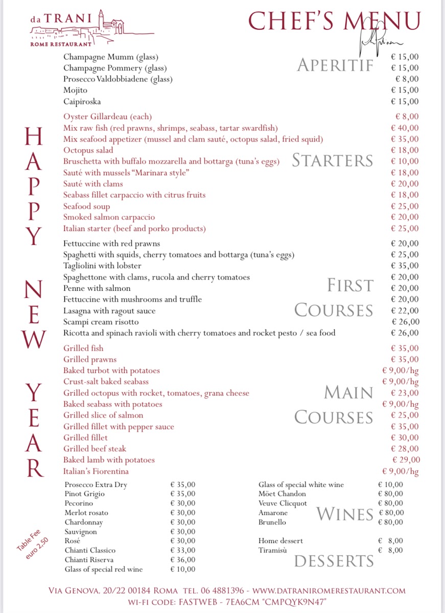 Menu Da Trani Restaurant-1