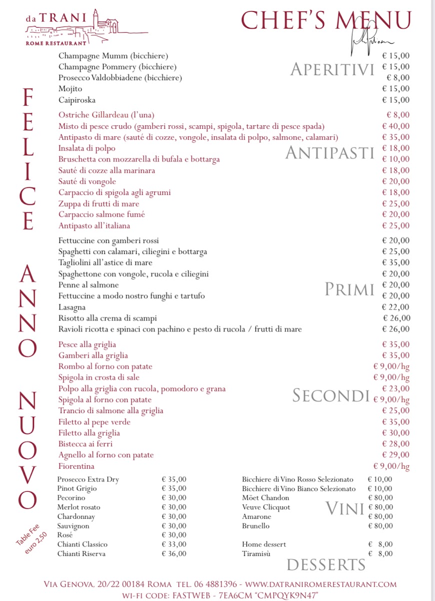 Menu Da Trani Restaurant-2