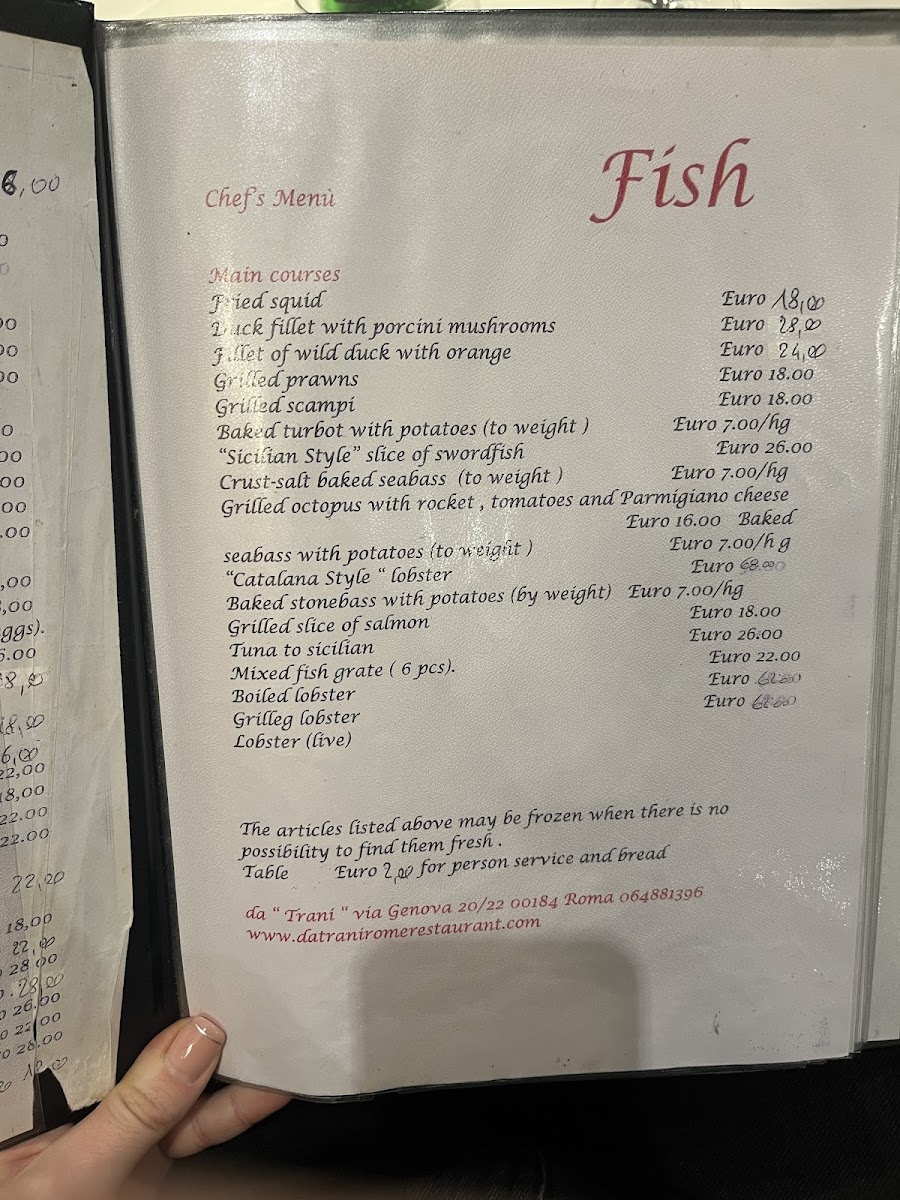 Menu Da Trani Restaurant-5