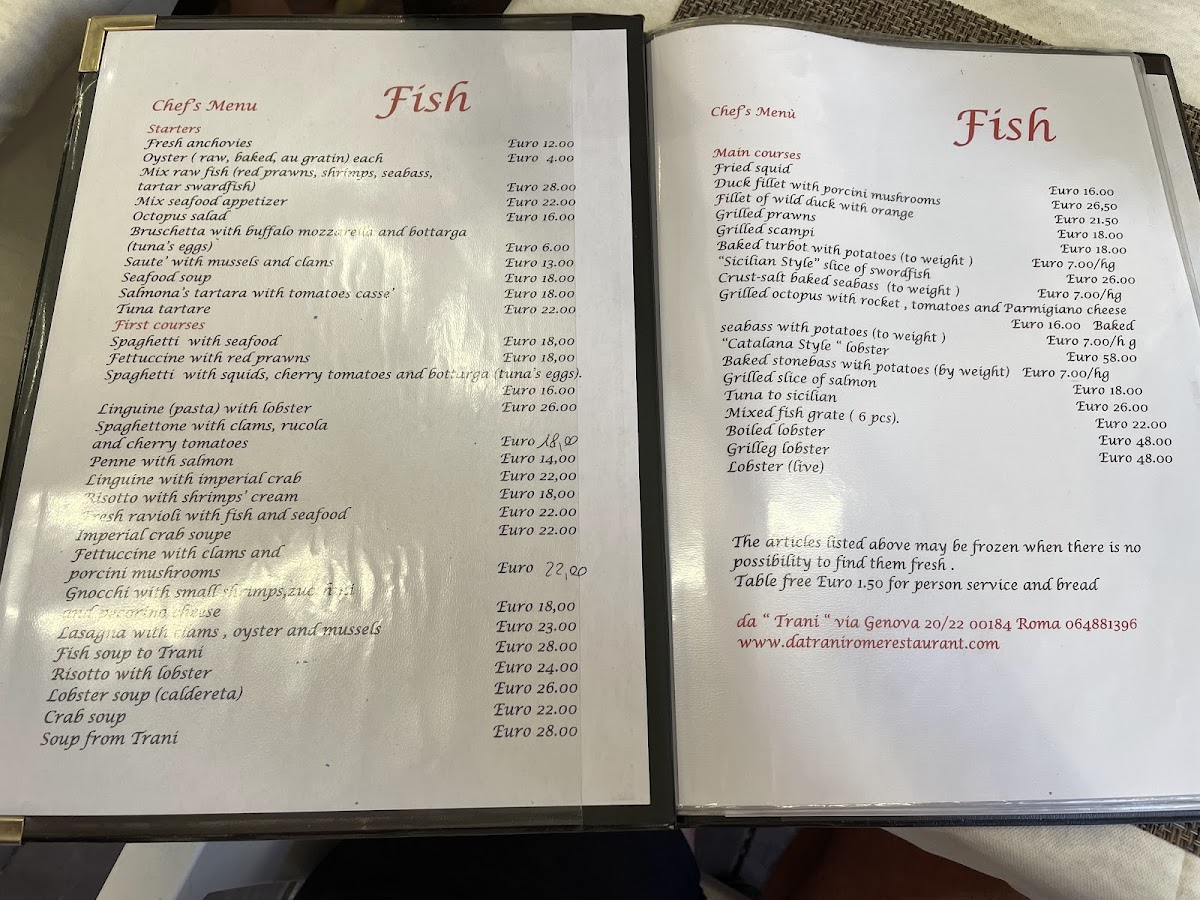 Menu Da Trani Restaurant-6