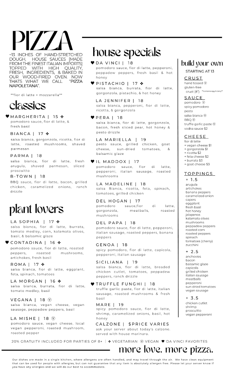 Menu Da Vinci Pizza And Pasta-2