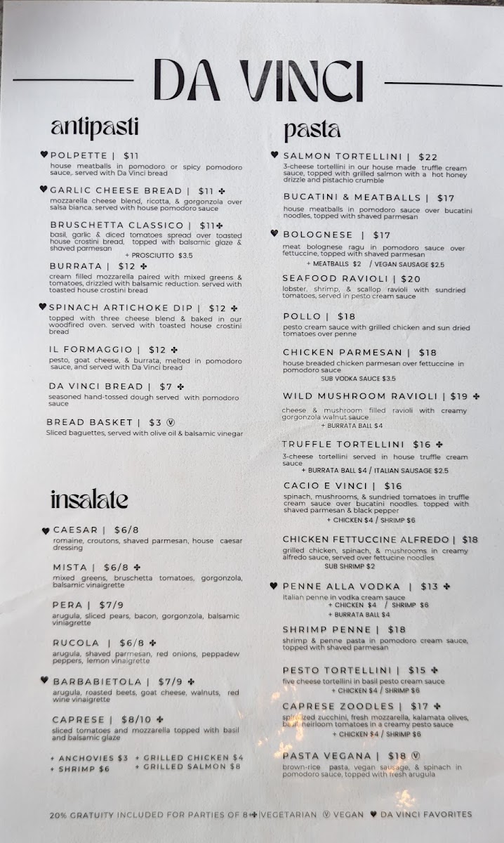 Menu Da Vinci Pizza And Pasta-5