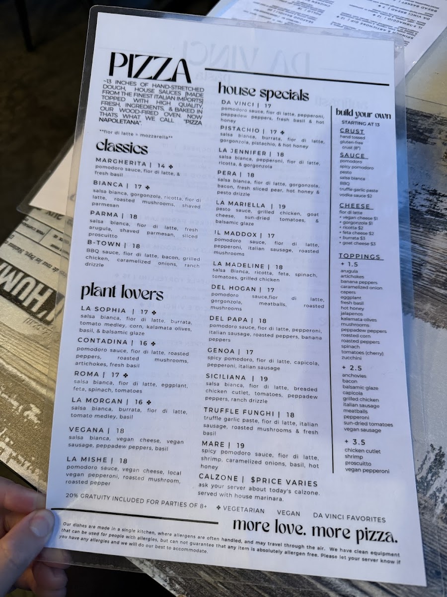 Menu Da Vinci Pizza And Pasta-8
