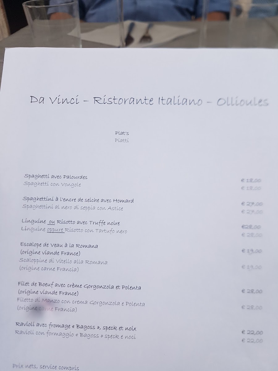 Menu Da Vinci-1
