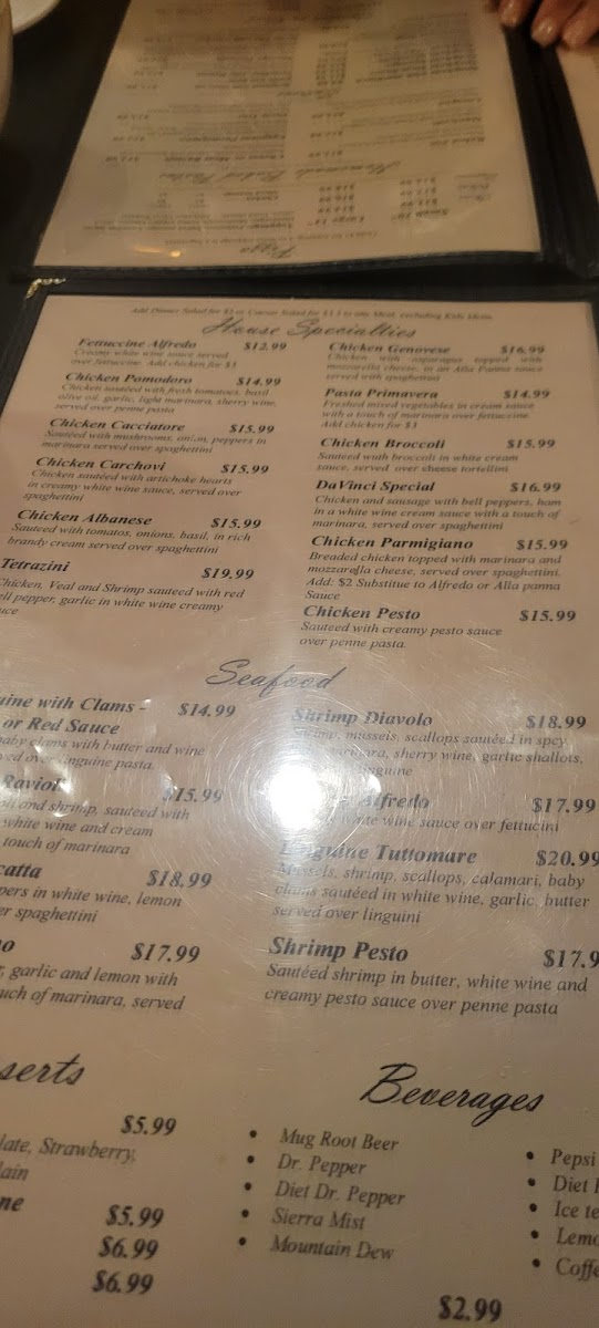Menu Da Vinci's Italian Restaurant-1