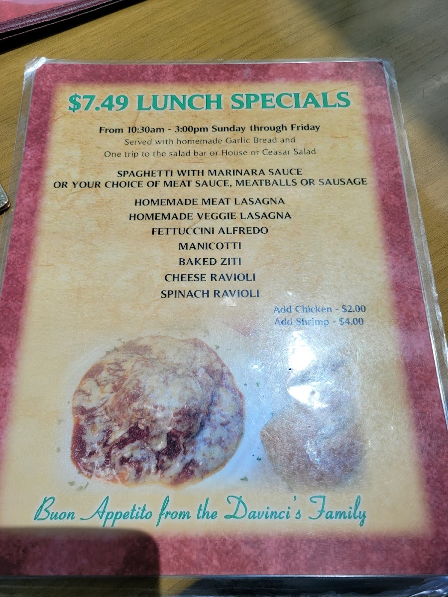 Menu Da Vinci's Italian-4