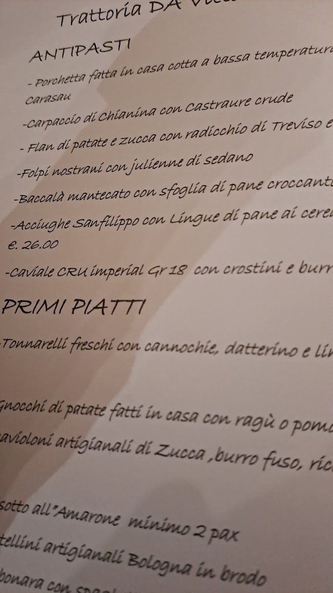 Menu Da Vittoria La Trattoria - Ristorante Campalto (Venezia)-3