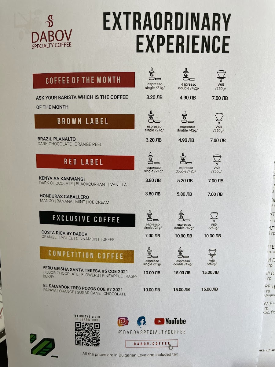 Menu Dabov Specialty Coffee 5-5