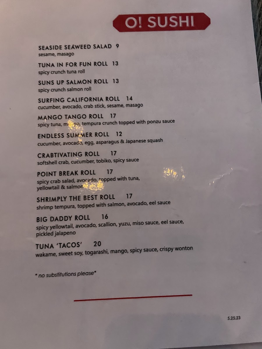 Menu Daddy O-6