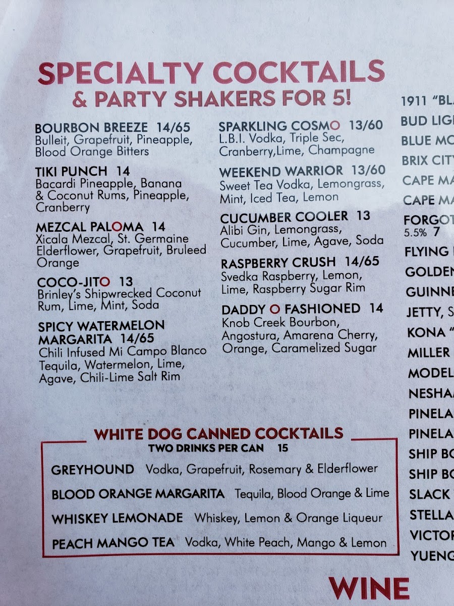 Menu Daddy O-7