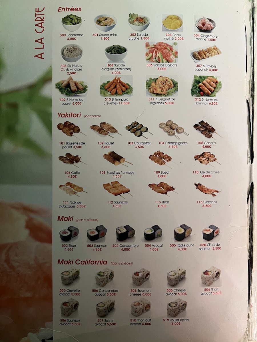 Menu Daikichi-9