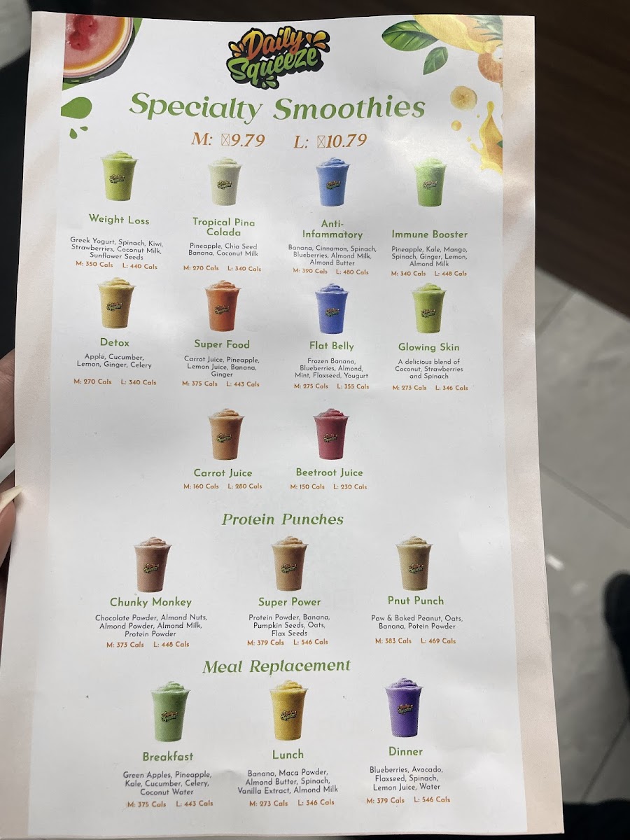 Menu Daily Squeeze Premium Juice Bar-1