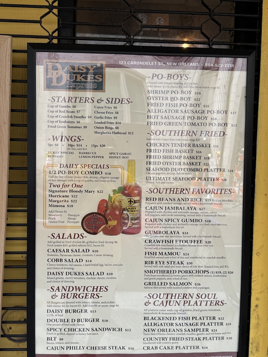 Menu Daisy Dukes Cafe-3