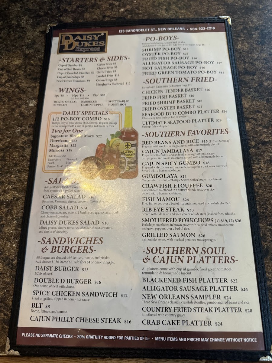 Menu Daisy Dukes Cafe-8