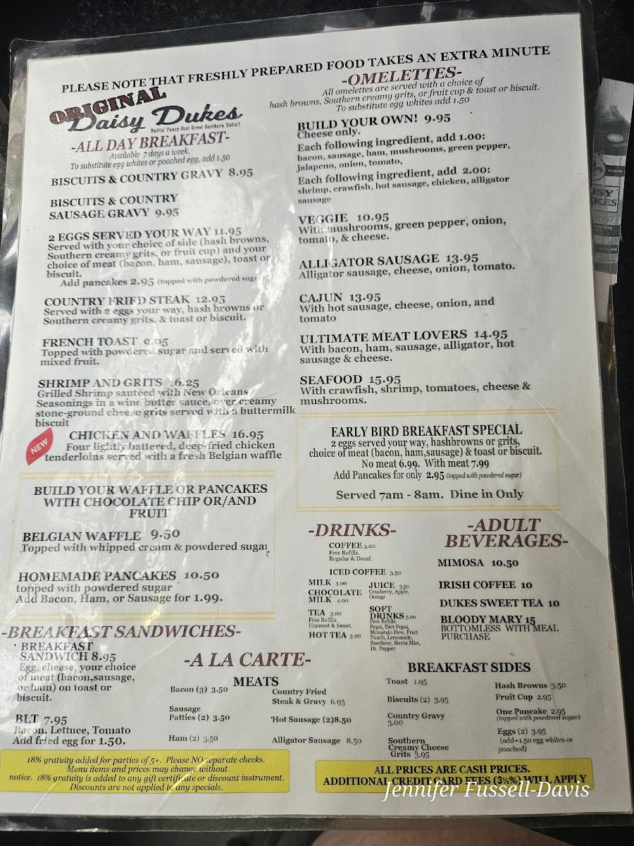 Menu Daisy Dukes Cafe-9