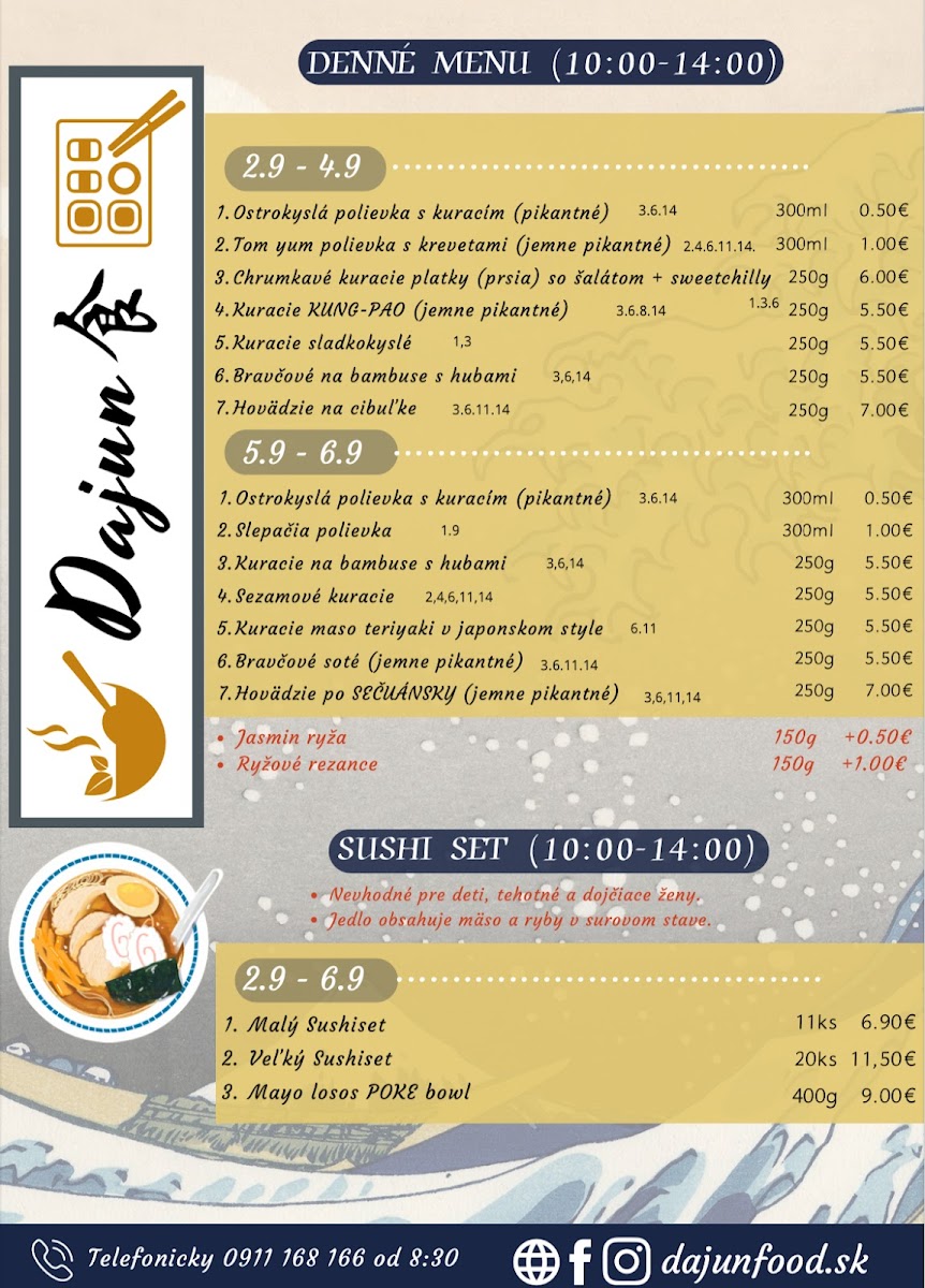 Menu Dajun Ázijská Reštaurácia & Sushi Bar-3