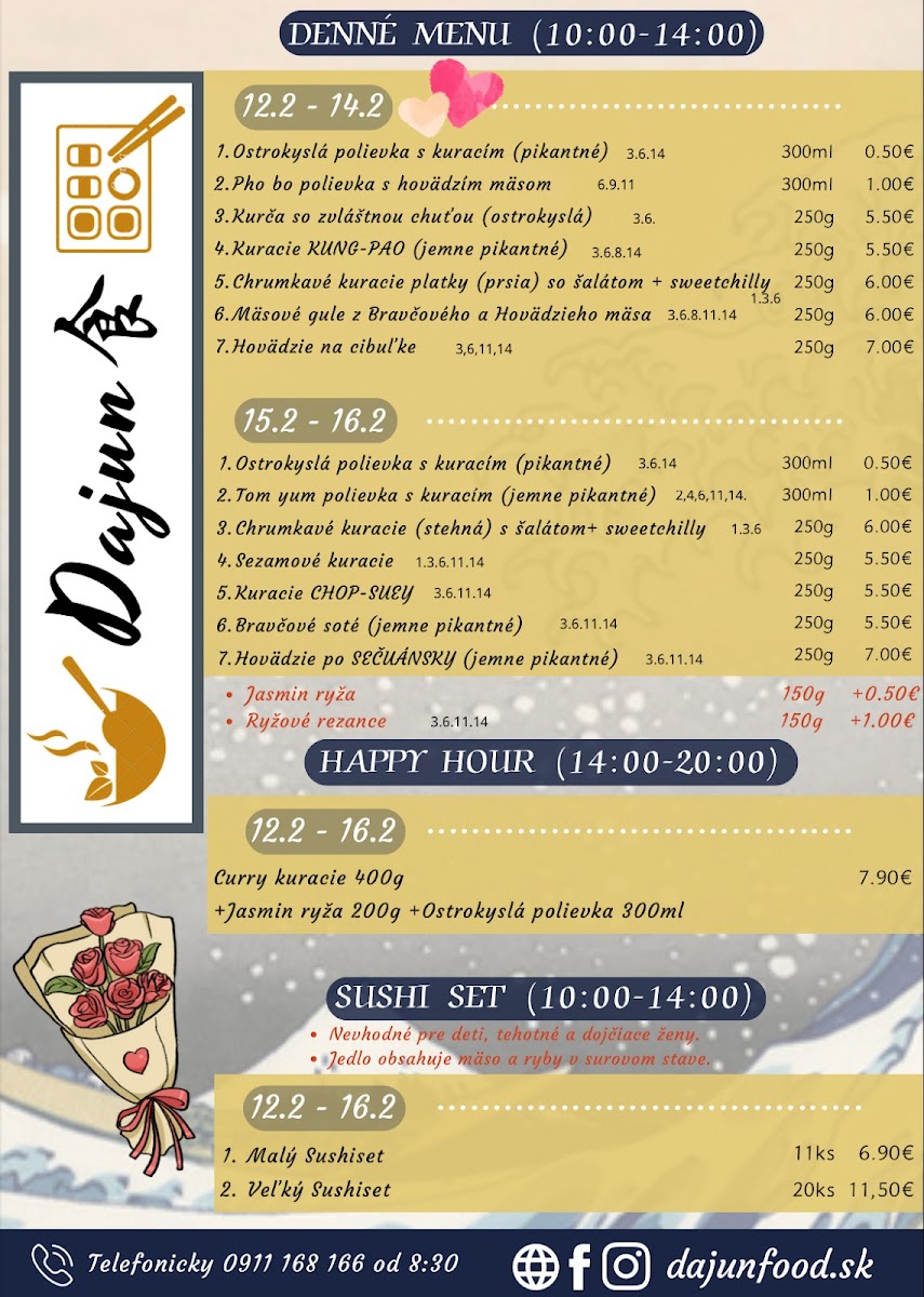 Menu Dajun Ázijská Reštaurácia & Sushi Bar-4
