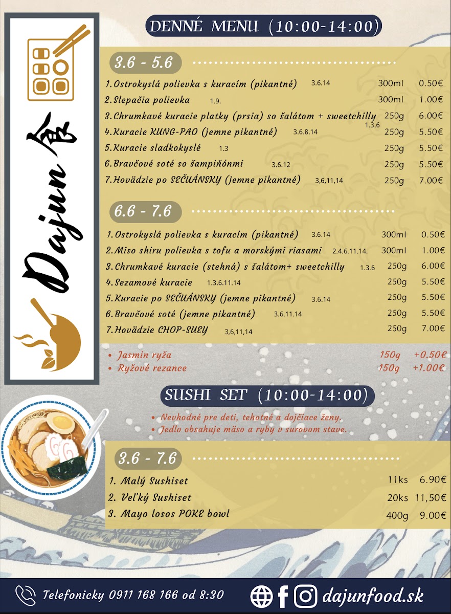 Menu Dajun Ázijská Reštaurácia & Sushi Bar-5
