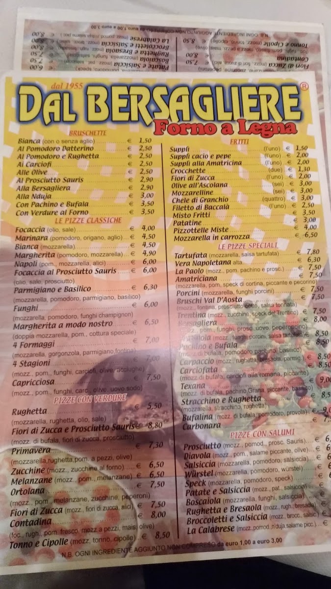Menu Dal Bersagliere Pizzeria E Bisteccheria-7