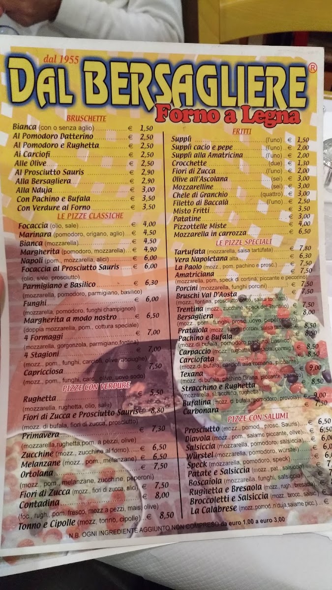 Menu Dal Bersagliere Pizzeria E Bisteccheria-8