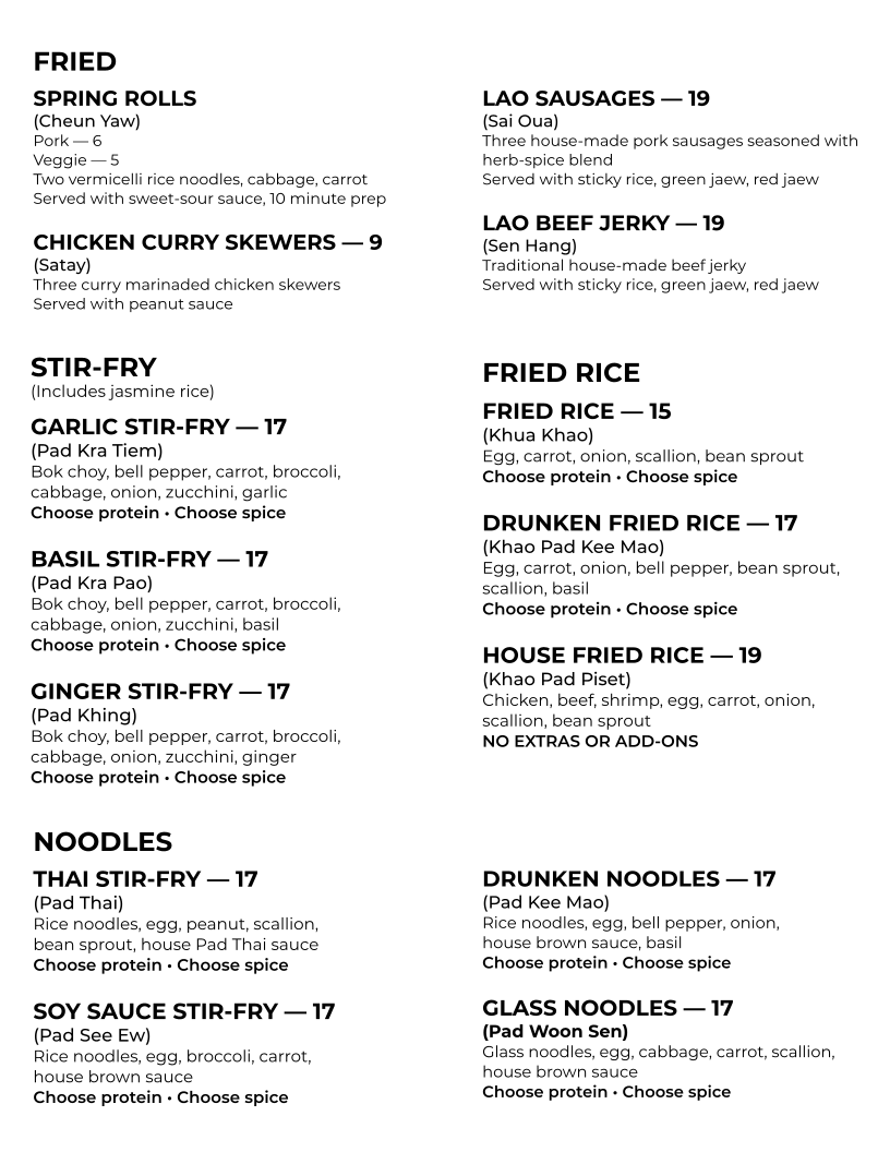 Menu Dali’S Lao Thai Café-2