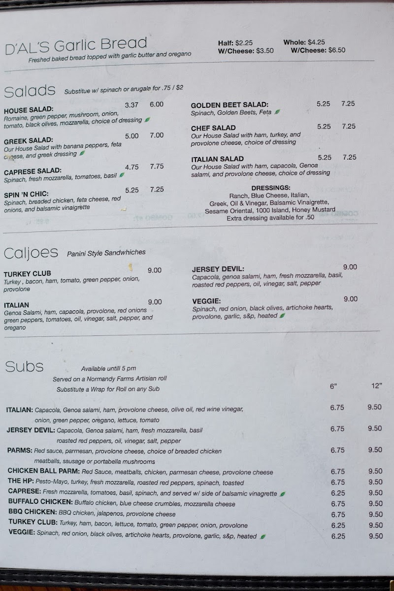 Menu D'allesandro's Pizza-3