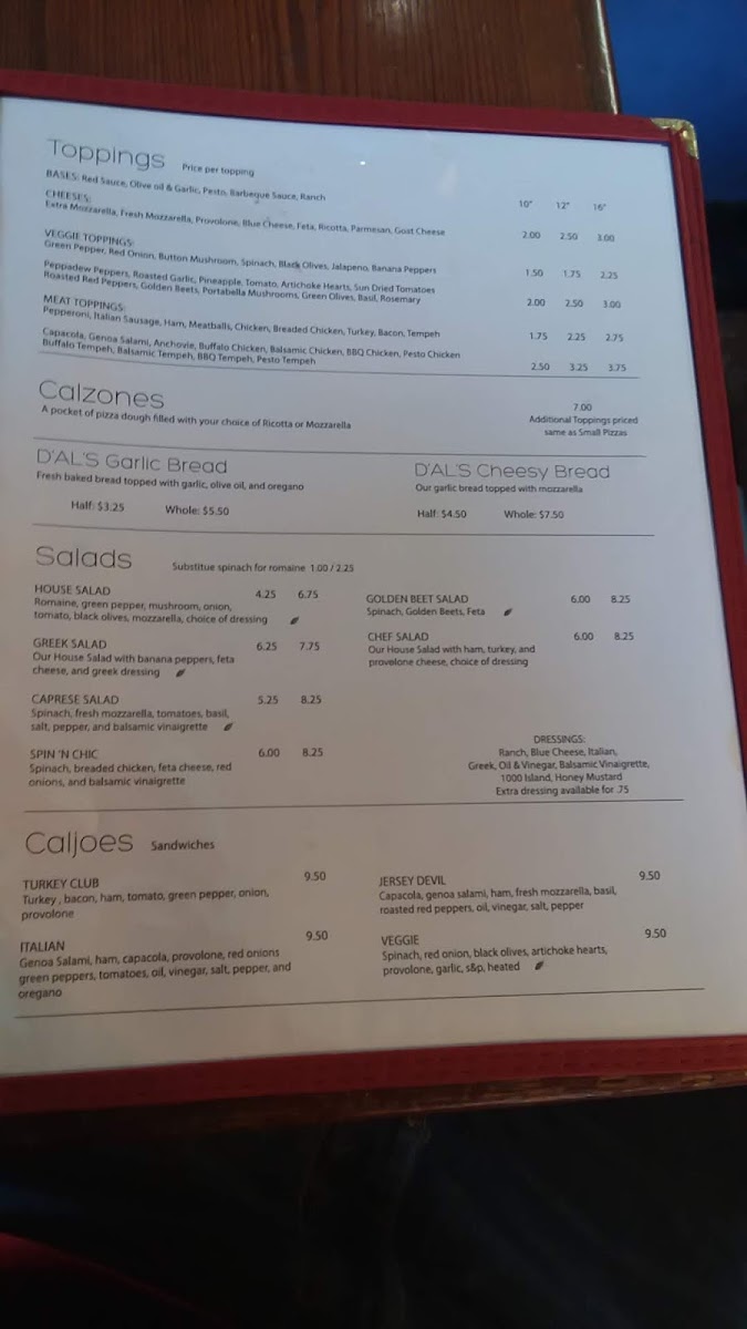 Menu D'allesandro's Pizza-9
