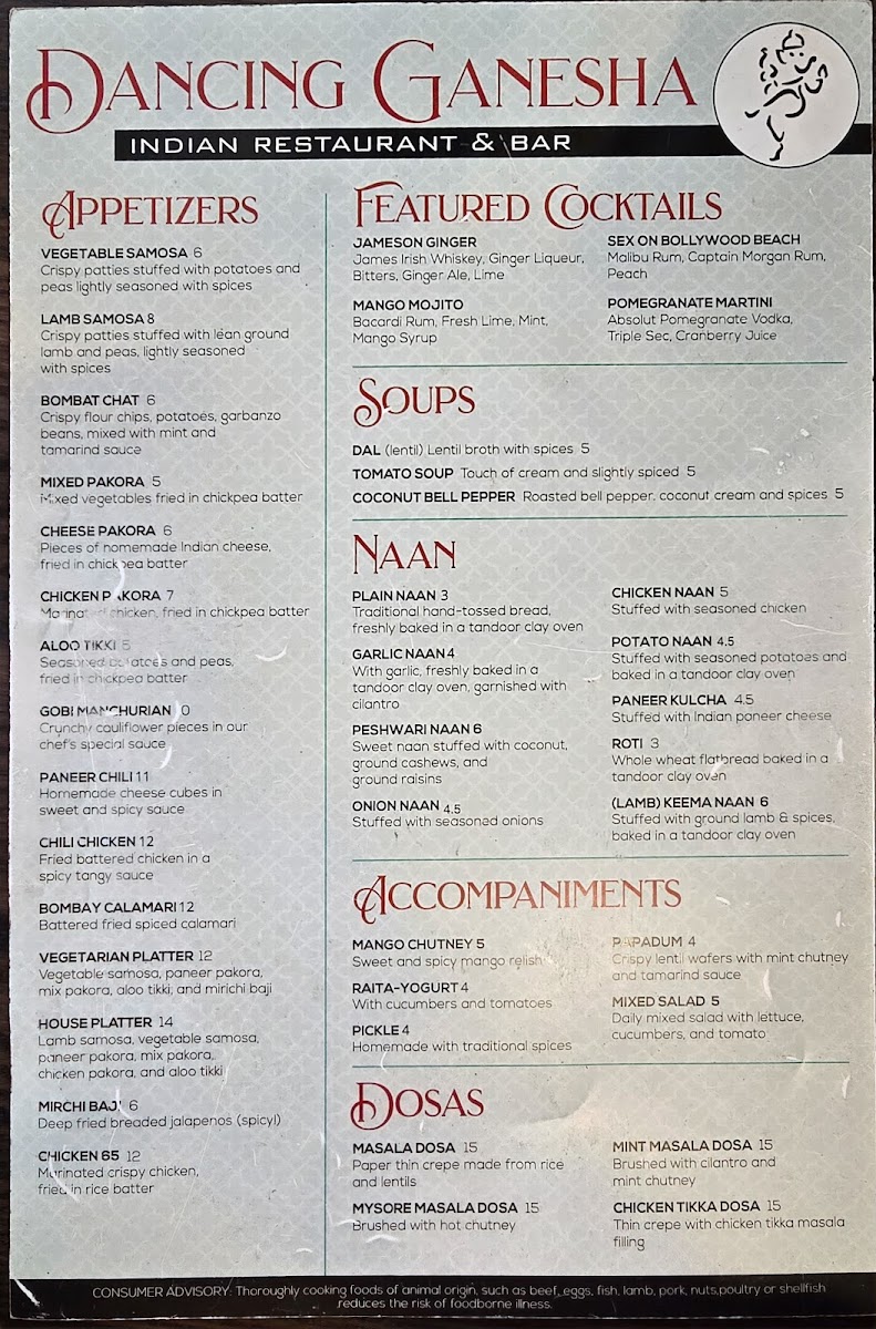 Menu Dancing Ganesha-1