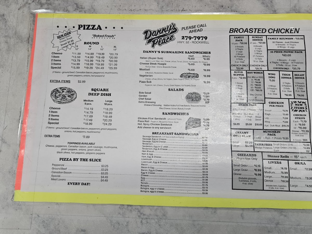 Menu Danny's Place-1