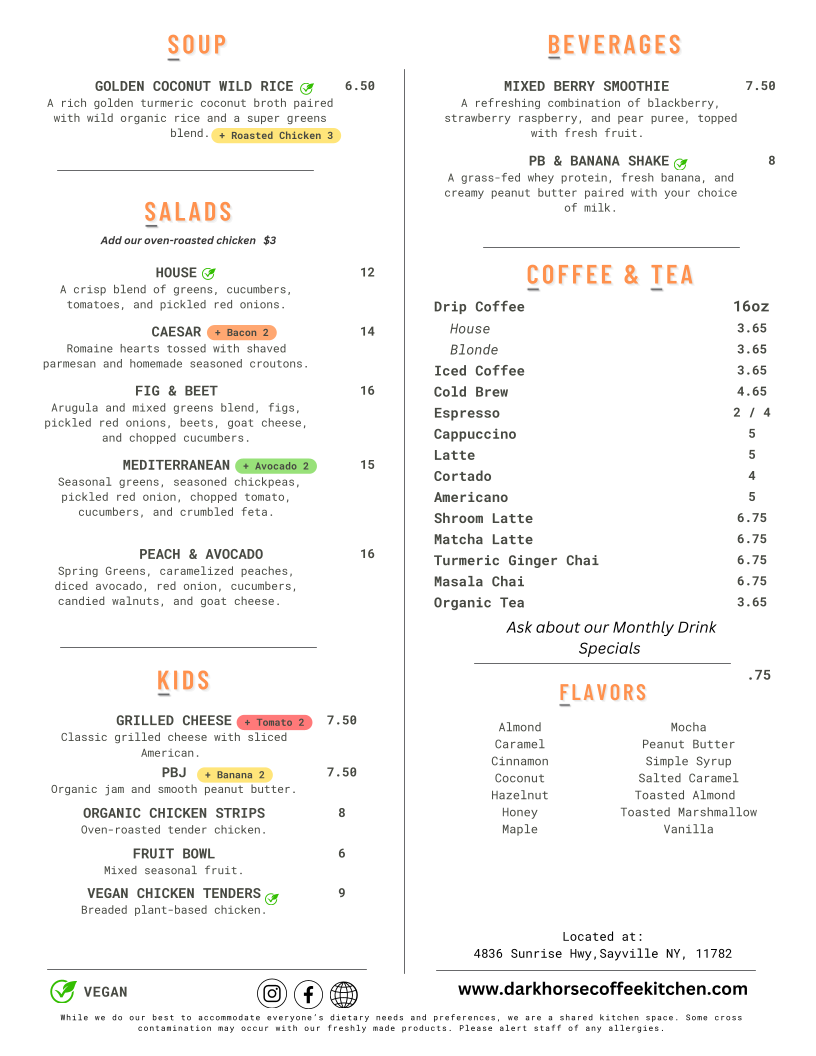 Menu Dark Horse Coffee & Kitchen-2