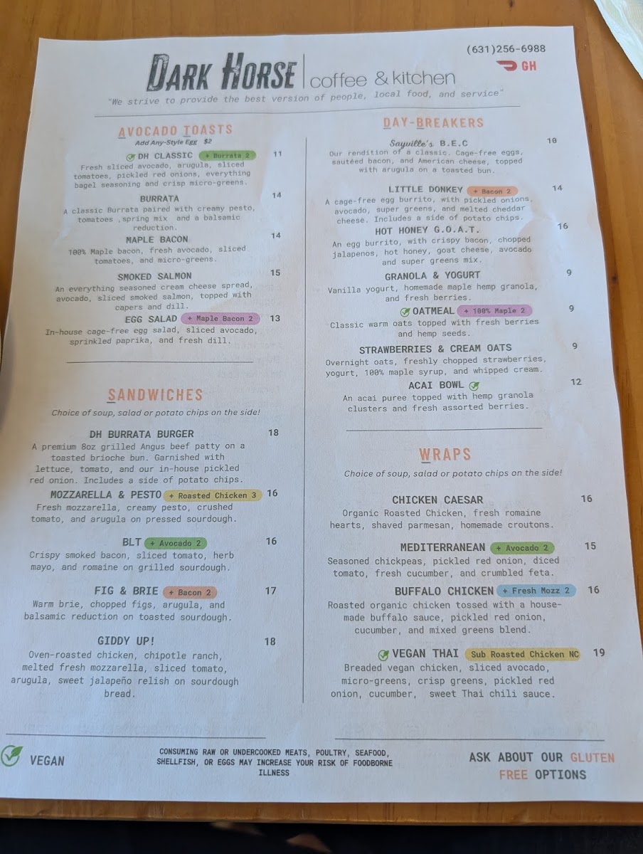 Menu Dark Horse Coffee & Kitchen-4