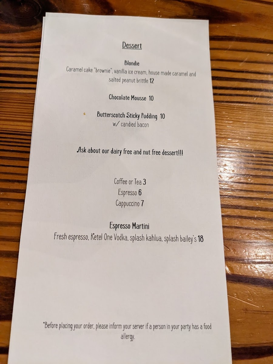 Menu Dark Horse Restaurant-1