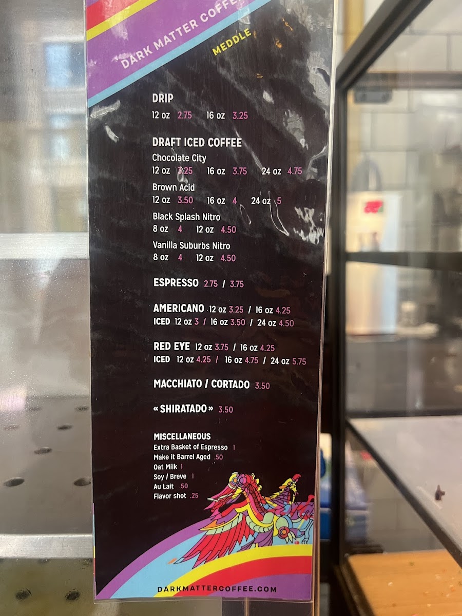 Menu Dark Matter Coffee - Meddle Coffee Bar-10