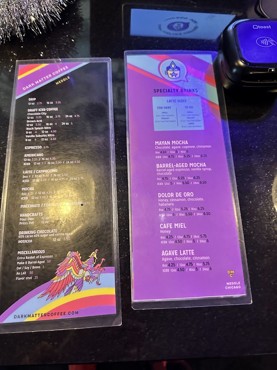 Menu Dark Matter Coffee - Meddle Coffee Bar-2