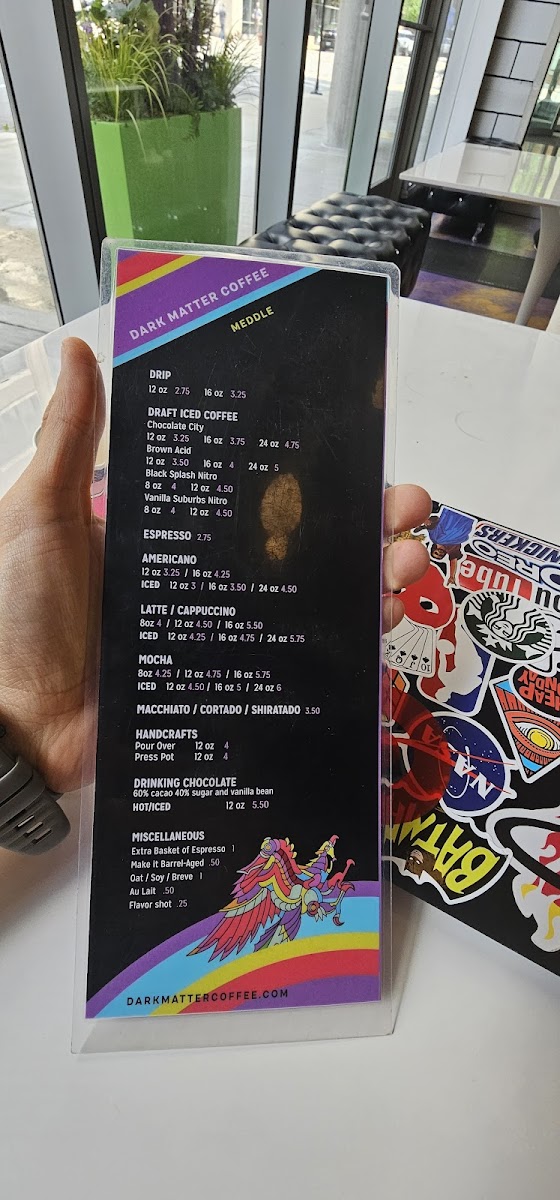 Menu Dark Matter Coffee - Meddle Coffee Bar-6