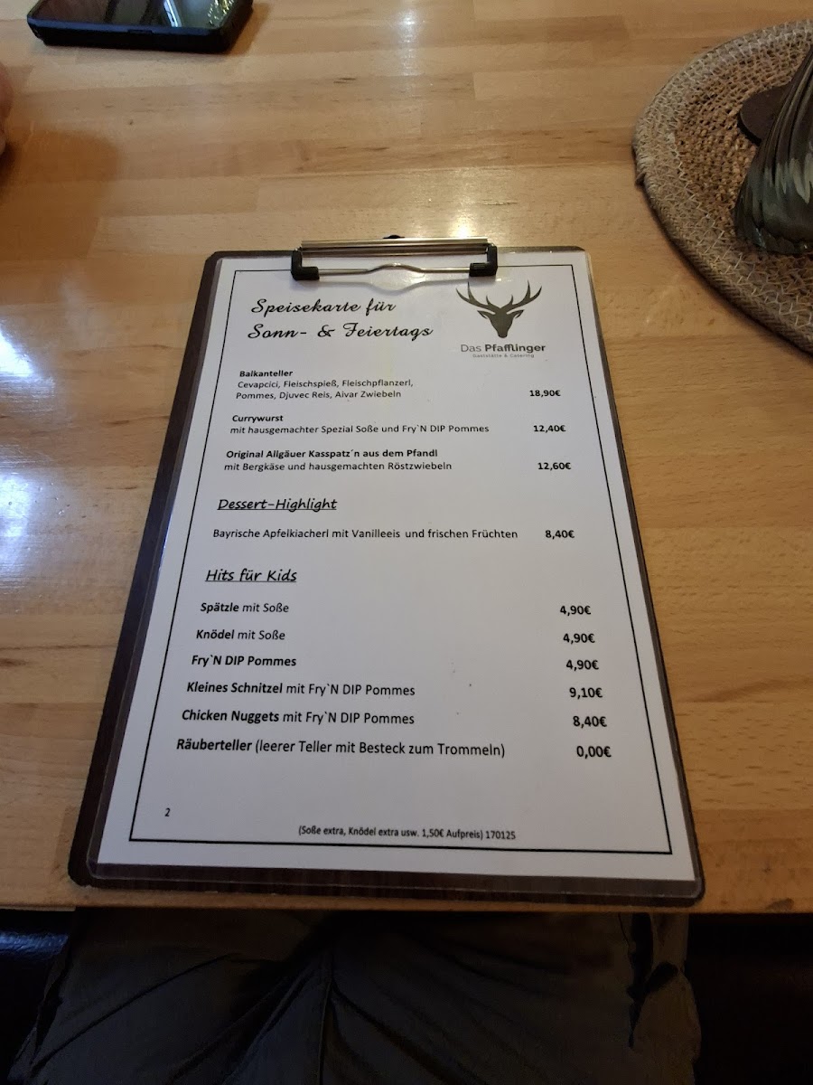 Menu Das Pfafflinger Gaststätte & Catering Neuburg-2