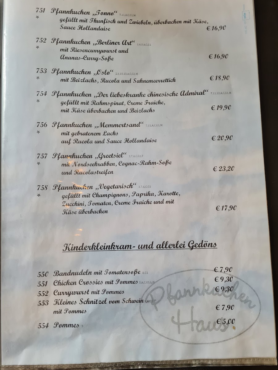 Menu Das Pfannkuchenhaus Norddeich-1