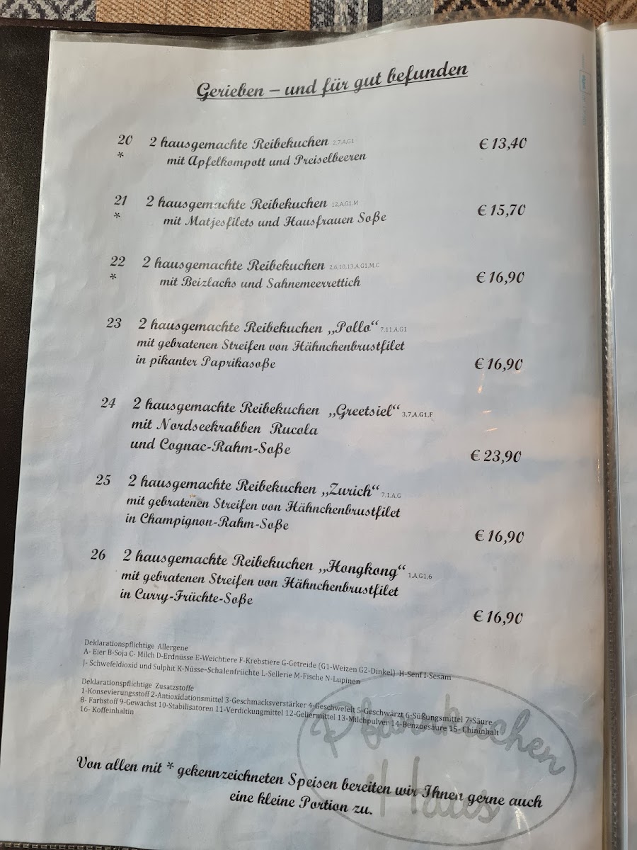 Menu Das Pfannkuchenhaus Norddeich-6