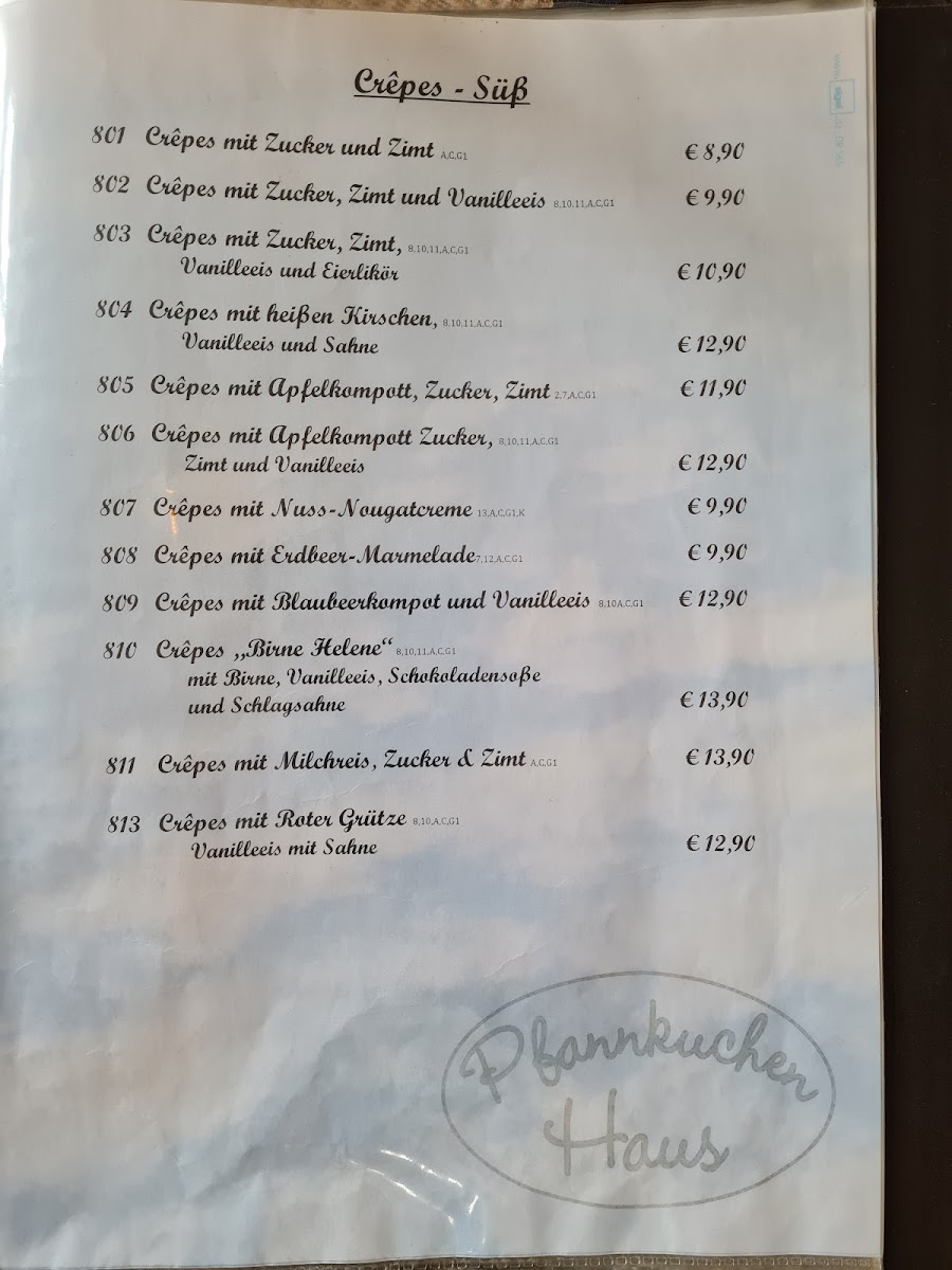 Menu Das Pfannkuchenhaus Norddeich-8