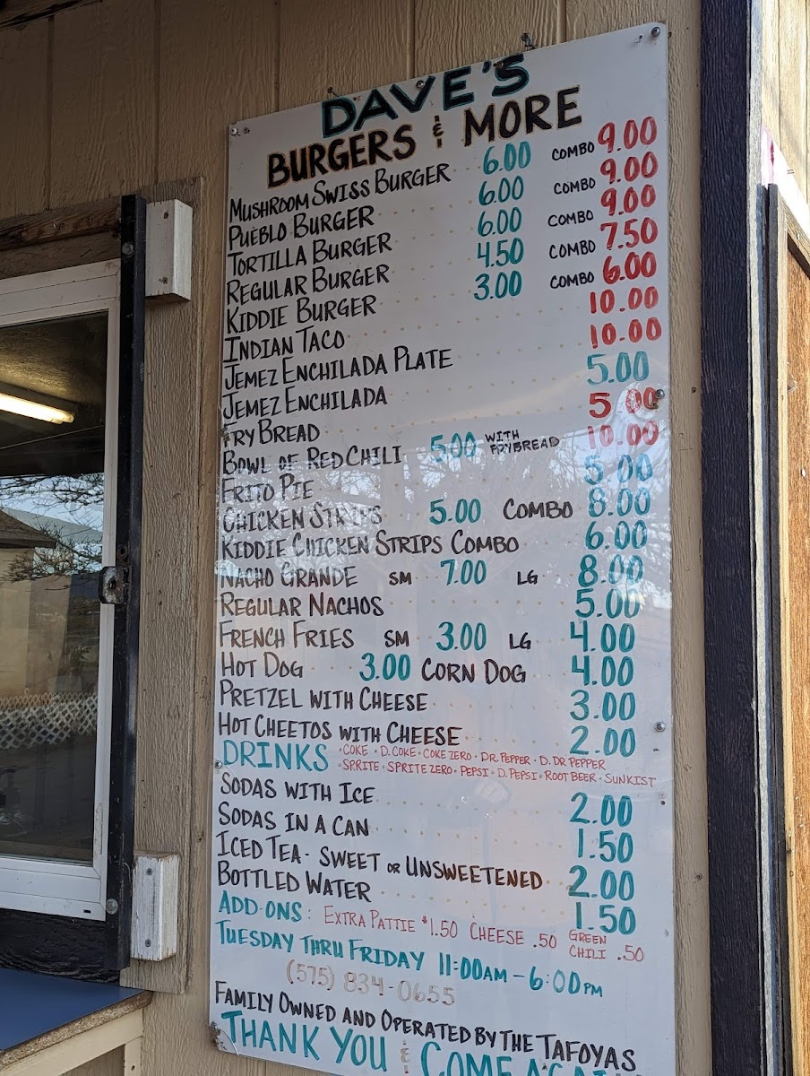 Menu Dave's Burgers And More-5