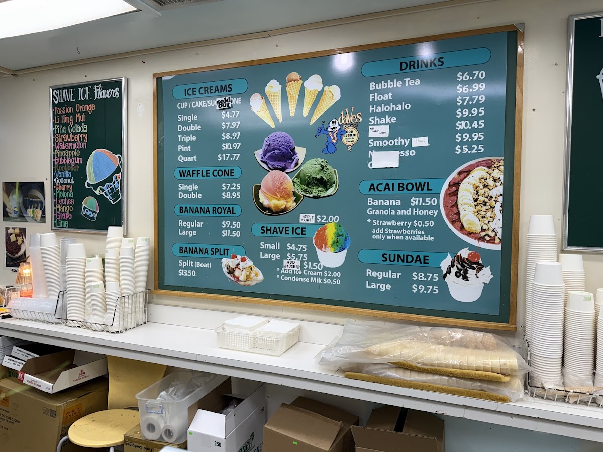 Menu Dave's Ice Cream At Waimanalo-1