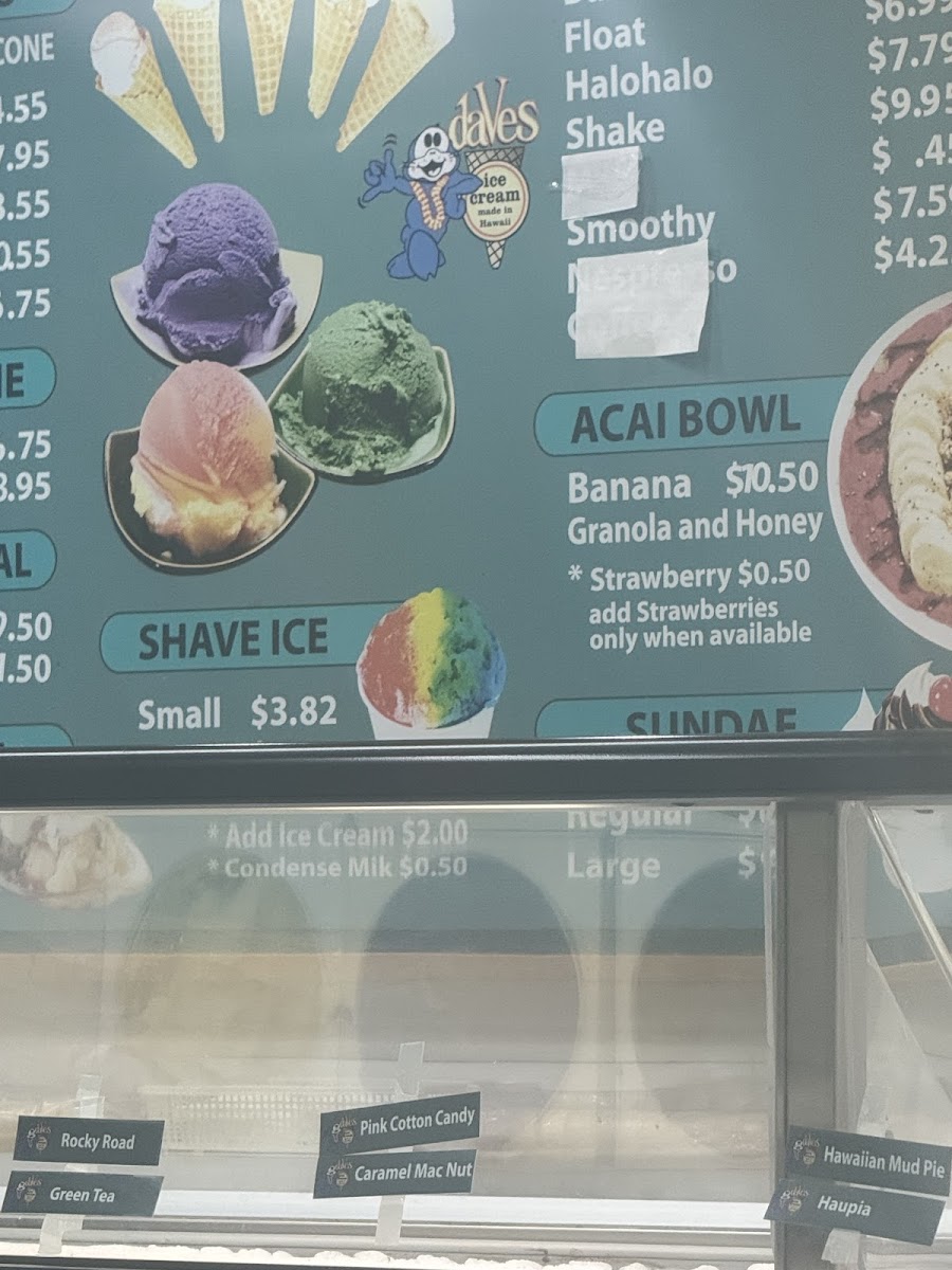 Menu Dave's Ice Cream At Waimanalo-4