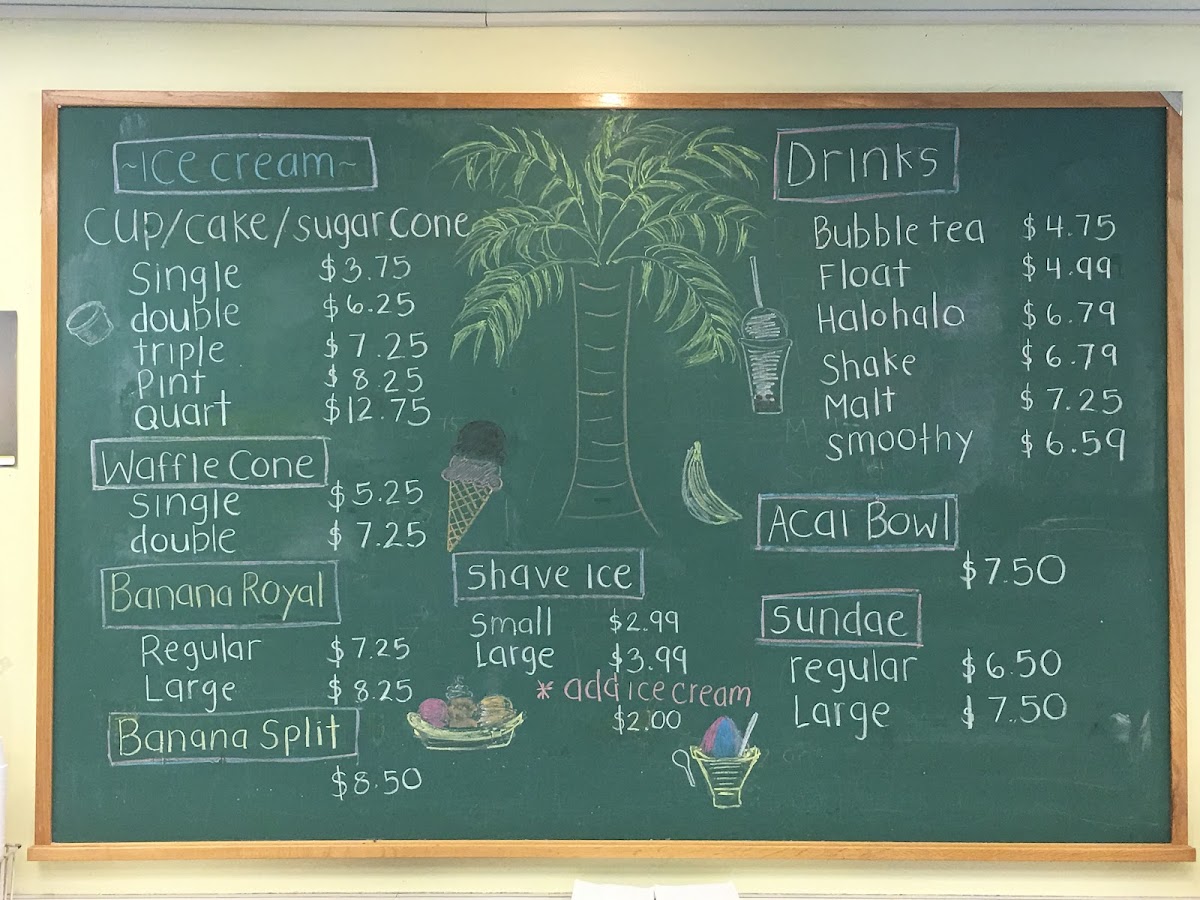 Menu Dave's Ice Cream At Waimanalo-7