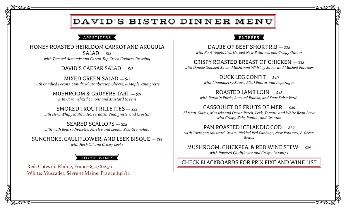 Menu David's Bistro-3
